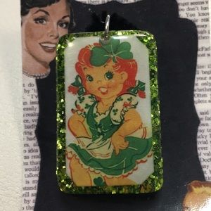 St Pat’s Irish Girl Pendent Handmade item